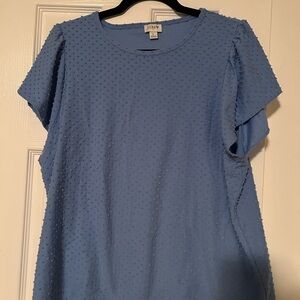 J. Crew Light Blue Textured Short Sleeve Top